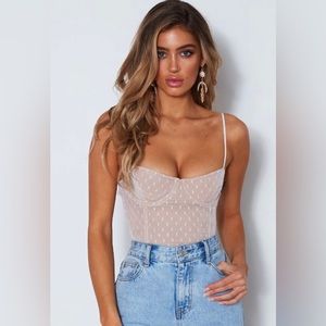 White Fox No Looking Back Bodysuit White
